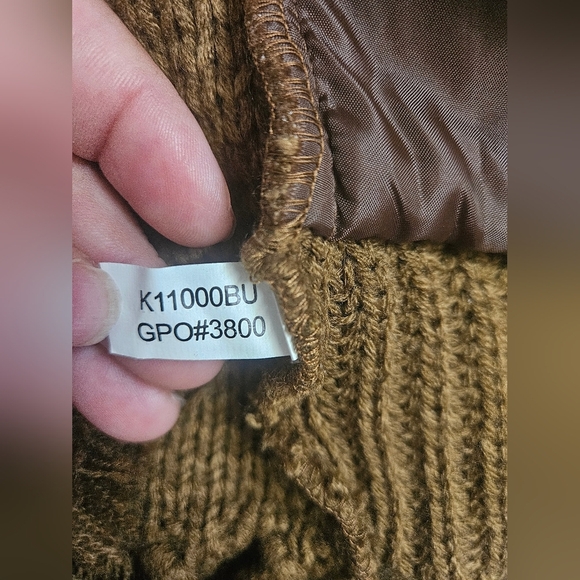 Kikit Women's Size XL, Faux Fur Knit Sweater Vest Open Tie Front Plush Brown. - Picture 7 of 7